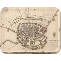 Copenhagen Denmark 1837 Map Tablett 16"1/2"x12"1/2" von Trays4Us