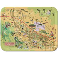 Palm Springs & Desert Resorts Dekoratives Tablett | Holz Serviertablett Vintage Karte, Kalifornien Souvenir Geschenke Für Zuhause von Trays4Us