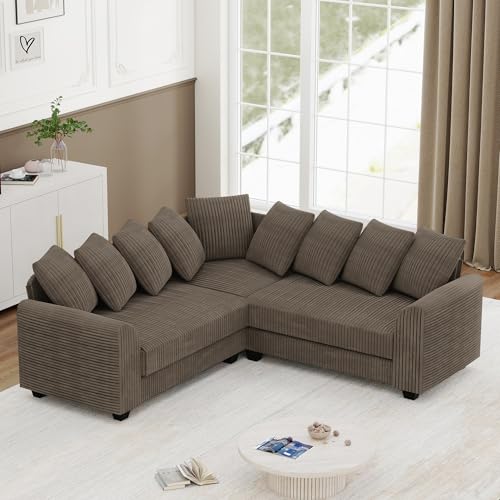 Trdlpyn Modulares Ecksofa, 3-Sitzer-Sofa mit Lenkenkissen aus Plush-Stoff, Sofagarnitur Eckcouch 202 X 74 cm, Braun Trdlpyn Modulares Ecksofa, 3-Sitzer-Sofa mit Lenkenkissen aus Plush-Stoff, Sofagarnitur Eckcouch 202 X 74 cm, Braun von Trdlpyn