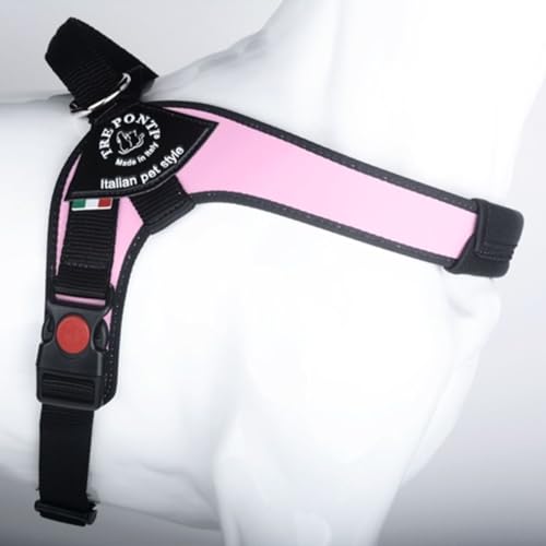 TRE Ponti Geschirr Brio rosa schwarzer Rand 70-85 cm bis ca 20-30 kg von Tre Ponti