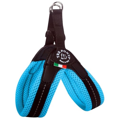 Tre Ponti Geschirr Easy Fit Soft Mesh mit Click Verschluss, Farbe:hellblau, Größe:Gr 2. / 32-37cm / bis 5kg von Tre Ponti