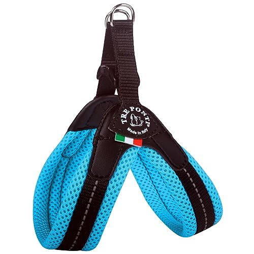 Tre Ponti Geschirr Easy Fit Soft Mesh mit Click Verschluss, Farbe:hellblau, Größe:Gr 3.5/45-48cm / bis 9kg von Tre Ponti