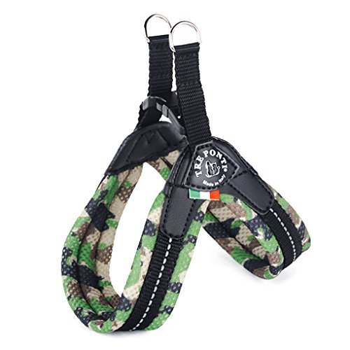 Tre Ponti Geschirr Easy Fit Soft Mesh mit Click Verschluss in div. Farben und Größen, Farbe:Camouflage grün, Größe:Gr 4. / 49-52 cm/bis 14kg von Tre Ponti