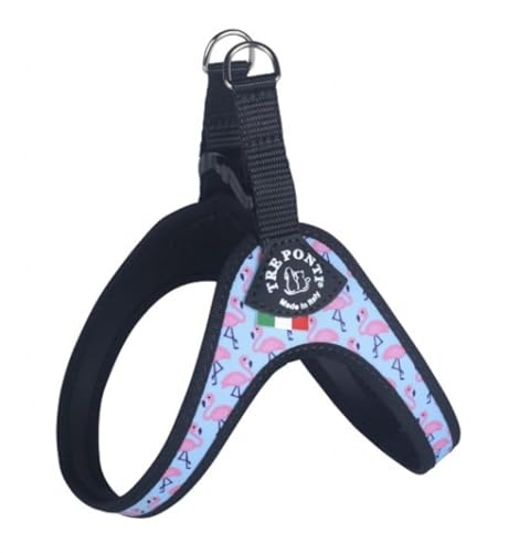 Tre Ponti Geschirr Easy Fit Vibes Avocado Flamingo Click-Verschluss, Farbe:Flamingo, Größe:Gr.1.5/30-35cm / bis 4kg von Tre Ponti