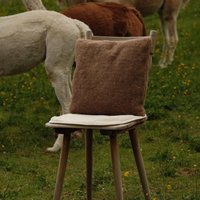Alpaka Kissenhülle 40x40 cm Aus Apakawolle - Doppelseitig Flauschig Mit 80% Alpakavlies | Braun, Weiß von TreAlpacas