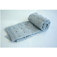 Hellgraue Popcorn Babydecke Aus Alpaka-Mischgarn, Für Einen Jungen Oder Ein Mädchen von TreMelarance