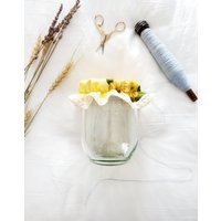 Glas-Abdeckung Für Sauerteig-starter/Vintage-stoff Spitze Jar Bonnet Weck Weithals-Einmachglas-Abdeckung von TreadlesAndThreads