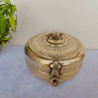 Antike Chapati-Box Aus Messing Mit Riegel Und Griff | Vintage Snacks Kanister Schmuckkästchen Tiffin/Lunchbox Brotkasten von TreasureArtefacts