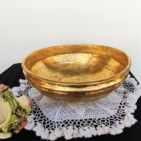 Antike Goldene Messing Sieb/Hand Geschlagen & Handgemachte Runde Reis Pasta Gemüse Pulse Seltene Küchengeschirr Sammlerstück von TreasureArtefacts