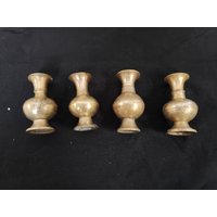 Antike Messing Vasen - 4Er Set | Blumentopf Aus Wohndekor Blumenhalter Messingwaren Niedliches Sammlerstück von TreasureArtefacts