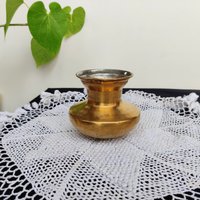 Antiker Seltener Messing Solider Ghee Topf | Vintage Massive Öl Kanne Einzigartig Geformter Ghee-Topf Geschirr Sammlerstück|Vintage Blumenvase von TreasureArtefacts