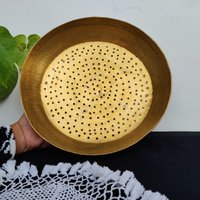 Vintage Messing Körnersieb | Rundes Reissieb Nudelsieb Gemüsesieb Hülsenfrüchte Sieb Küchengeschirr Sammlerstück von TreasureArtefacts