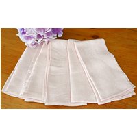 6 Vintage Rosa Damask Große Servietten Baumwolle von TreasureCoveAlly