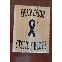 Hand Geschnitztes Zeichen Auf Zedernholz Helfen Kampf Mukoviszidose von TreasuredSunsets