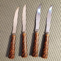 4Er Set Garantie Besteck Krone Sheffield Steakmesser Mit Hirschgeweihgriffen von TreasuresFoundNorth