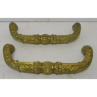 Antik Spanisch Messing Fertig Bronze Graviert Türgriffe von TreasuresWithEric