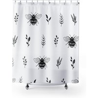 Bienen Duschvorhang, 71" X 74" Landhausstil Look, Badezimmer Dekor, Honigbienen Und Blumen von TreasuresbyKroog