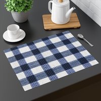 Dunkelblau, Büffel Kariert, Tischdekoration, Tischdecke, Dekotuchmatte, Bestseller, Mama Geschenke, Dinning Room Dekor, Für Die Wohnung Platzset von TreasuresbyKroog