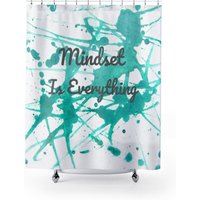 Duschvorhang, Denkgardin Ist Alles, Positive Vibes, Inspirierendes Zitat, Teal Color Splats, Badezimmer Dekor, Wohndeko, Geschenk, Life Quote von TreasuresbyKroog