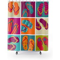 Flip Flops, Duschvorhang, Badezimmer Dekor, Wohndekor, Sommer Strandmode, Bestseller, Trendy Vorhang, Geschenke Für Zuhause, Mama Geschenk von TreasuresbyKroog