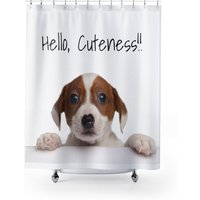 Hello Cuteness, Welpe Duschvorhänge, Badezimmer Deko, Wohndeko, Haustier Liebhaber Geschenke, Hund Duschvorhang, Bestseller, Trendy Gardine von TreasuresbyKroog