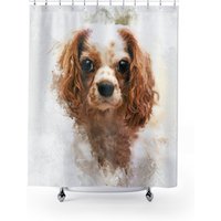 König Charles Cavalier, Hund, Duschvorhänge, Badezimmer Dekor, Wohndekor, Hundeliebhaber Geschenke, Bestseller, Beste Freundin Geschenke Für Zuhause von TreasuresbyKroog