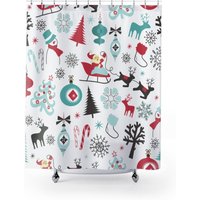 Weihnachten Duschvorhänge, Schneeflocke, Weihnachtsmann, Schlitten, Rentier, Zuckerstange, Bestseller, Badezimmer Weihnachtsdeko, Bäume von TreasuresbyKroog