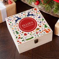 Personalisierte Festliche Wald Red Weihnachtsabend Box Personalisierte Festliche Wald Red Weihnachtsabend Box von TreatRepublic