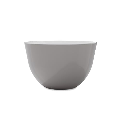 Trebonn Pile – stapelbare Schüssel – Grau – Durchmesser 22 cm x Höhe 13,5 cm – geräumige Schüssel mit glänzender Oberfläche, perfekt als Salatschüssel oder Suppenschale. von Trebonn