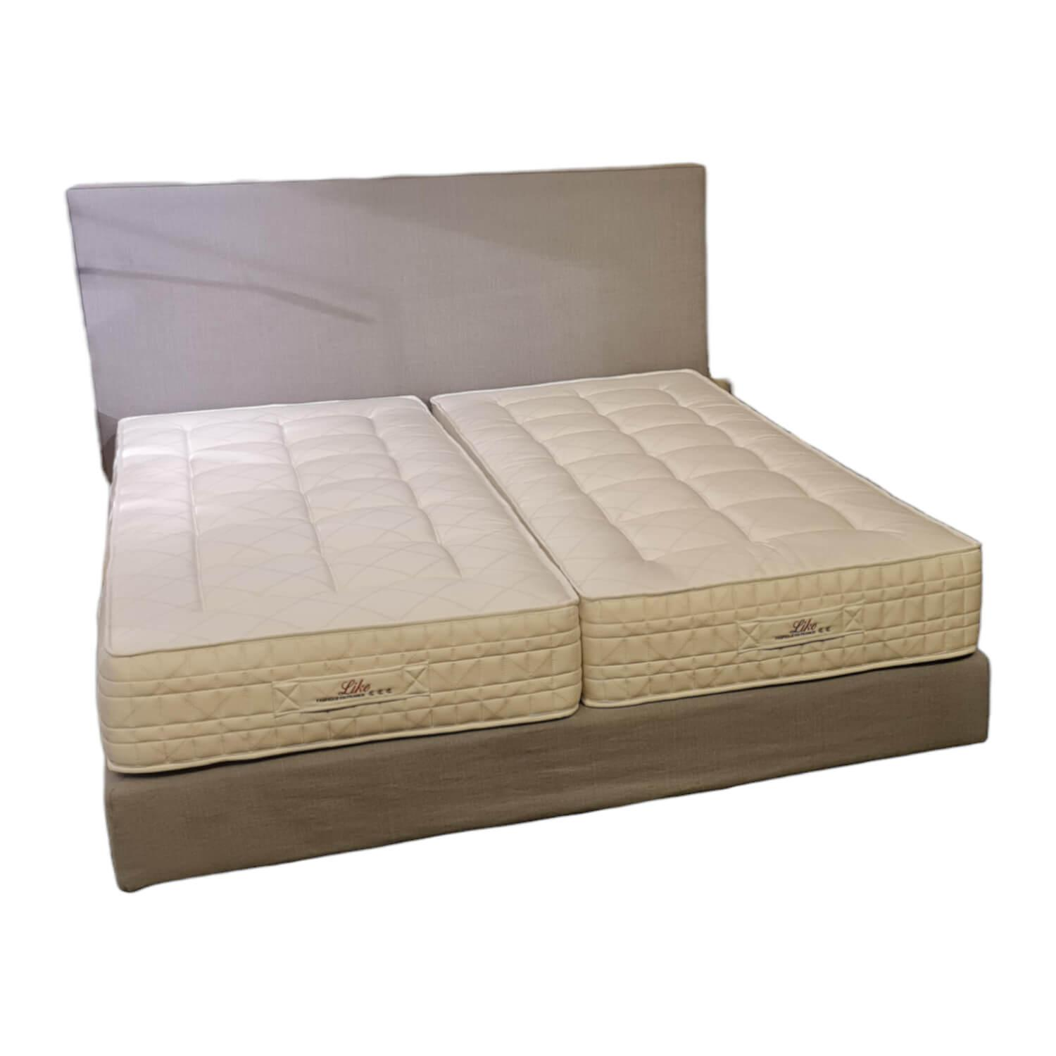 Boxspringbett Like Stoff Hot Madison CH1249/097 Grau mit 2 Matratzen von Treca Interiors