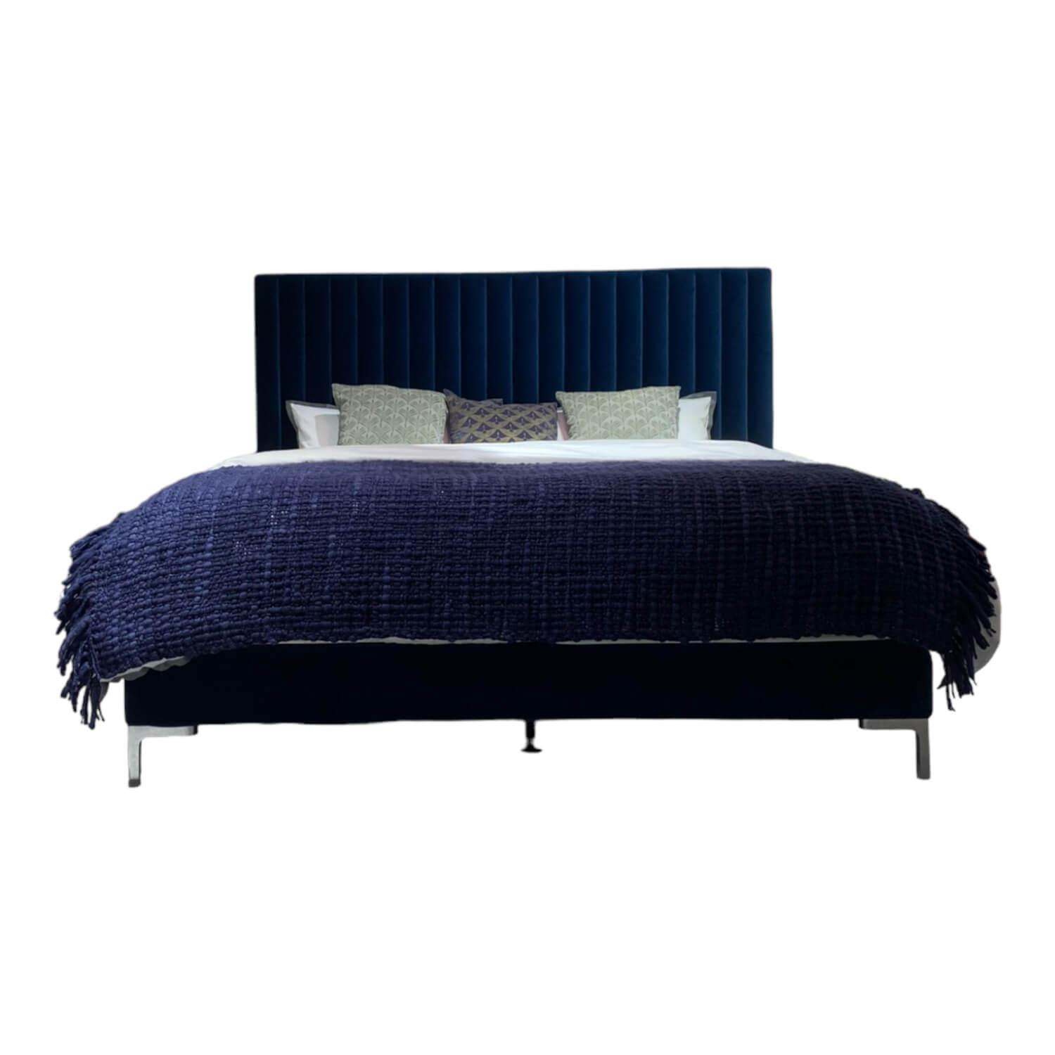 Boxspringbett Poesie Prestige Stoff Finemeditarrenae Blau 2 Matratzen Medium Sof... von Treca Interiors