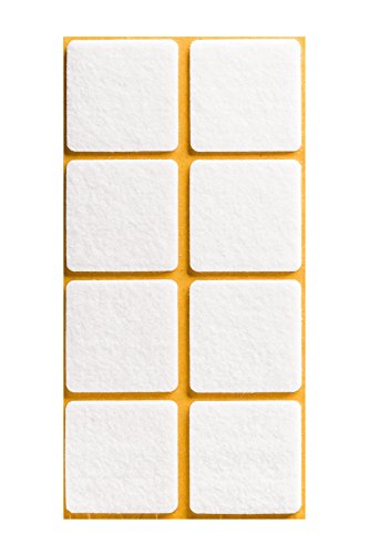 Filzgleiter selbstklebend KREIS, QUADRAT und RECHTECK für Bodenschutz, Kratzschutz oder Stuhlgleiter für Parkett- und Laminatboden | verschiedene Größen und Farben (quadrat | 38 x 38 mm | 8 Stück) von Trecor Filzgleiter