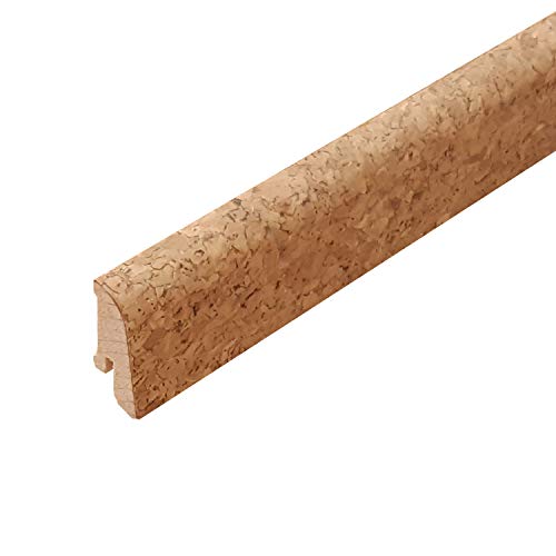Korksockelleiste Fußleiste aus Echtholz mit Korkfurnier - Höhe: 40 mm - Tiefe: 20 mm - Länge: 2500 mm - Sie kaufen 1 Stück (1 Stück | 2,5 mtr., grob) von Trecor