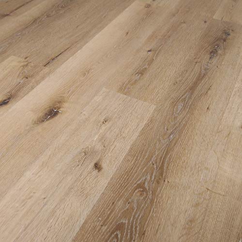 TRECOR® Dryback Vinylboden massiv zum Kleben - Holzdekor - 2 mm Stark (Eiche Rustique Hell, Vinylboden Musterstück) von Trecor