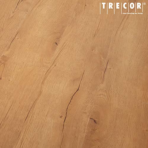 TRECOR® Klick Vinylboden RIGID 3.5 Massivdiele - 3,5 m stark mit 0,30 mm Nutzschicht - WASSERFEST (Vinylboden Musterstück 45 cm, Prestige Eiche) von Trecor