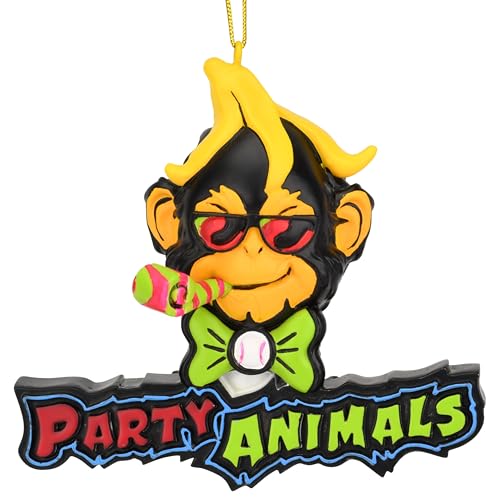 Tree Buddees Party-Tiere, Baseball-3D-Form, Glas, Weihnachtsschmuck (Party-Tier-Logo) von Tree Buddees