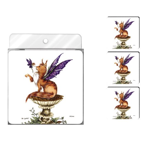 Tree-Free Greetings NC37610 Amy Brown Fantasy Untersetzer-Set, lustige Katze und Fee, 4 Stück von Tree-Free Greetings