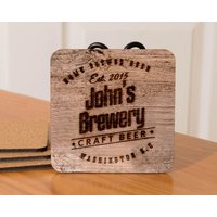 Personalisierte Bier Untersetzer - 4Er Set von TreeBudsDesigns