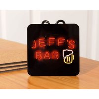 Personalisierte Bierdeckel - Neon Design Set 4 von TreeBudsDesigns