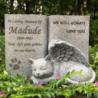 Personalisierte Katzenengel Haustier Gedenkstätte Grabstein Tribute Statue, Katzen Gedenkstein, Verlust Geschenk Für Katze, Anpassbarer Name Und von TreeFaceSchool