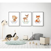 3Er Set Bilder Waldtiere Fuchs Format von TreeHouseGang