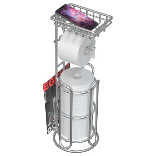 TreeLen Mega Roll Toilettenpapierhalter Edelstahl Badezimmer Taschentuchhalter Ständer TP Spender mit Telefon/Wischregal & Zeitschriftenständer freistehend Chrom TreeLen Mega Roll Toilettenpapierhalter Edelstahl Badezimmer Taschentuchhalter Ständer TP Spender mit Telefon/Wischregal & Zeitschriftenständer freistehend Chrom von TreeLen