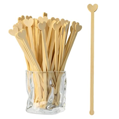 TreeMVI - 200 Stück Einweg-Kaffee-Rührstäbchen aus Bambus, zum Mischen von Getränken, Cocktails, Milchtee (200 Stück - 17,8 cm süß) von TreeMVI