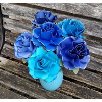 Blaues Ombre Wildrosen, Ein Halbes Dutzend. Oder Wählen Sie Ihre Farben. Herzstück, Hochzeit, Papierblumenstrauß von TreeTownPaper
