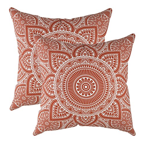 TreeWool Dekorativer Kissenbezug (40 x 40 cm, Rost) Mandala Design 100% Baumwolle (2er Pack) von TreeWool