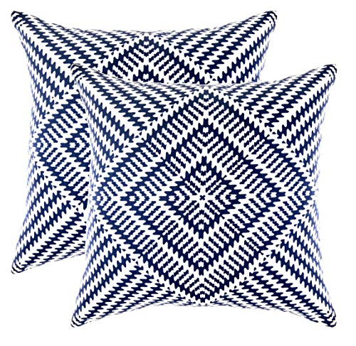 TreeWool Dekorativer Kissenbezug (50 x 50 cm, Grau) Kaleidoskop Design 100% Baumwolle (2er Pack) von TreeWool