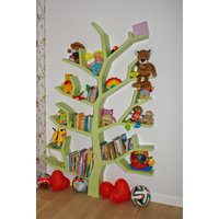 Baum Bücherregal, Dickeres Holz, Einhorn, Dekorative Bibliothek, Kinderzimmer Dekor, Einzigartiges Bauernhaus von TreebookShelfArt