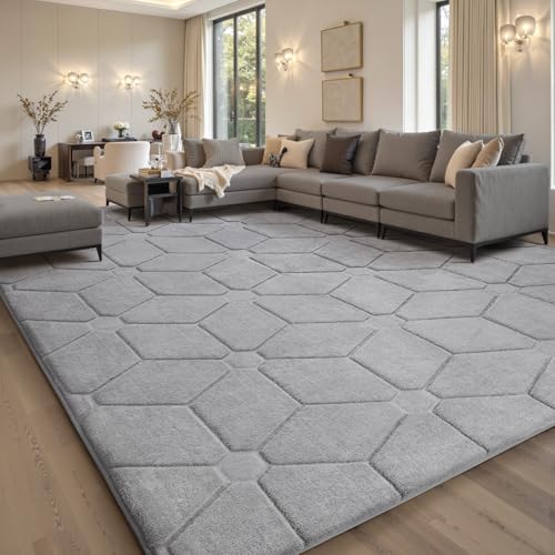 Treeboy Teppich Wohnzimmer 160x230 cm Teppich Grau Moderne Weicher Teppiche Kurzflor Wohnzimmerteppich Rutschfester waschbar Für Schlafzimmer Kinderzimmer, Büro | Flauschiger Carpet mit Anti-Rutsch von Treeboy