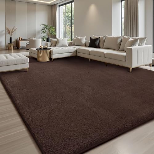 Treeboy Teppich Wohnzimmer 240x300, Teppich Kaffeebraun Waschbarer Wohnzimmerteppich Mädchen Junge Schlafzimmer Grau Carpet Teppiche Gegend Kurzflor Flauschig Rutschmatte Kinderzimmer Teppiche von Treeboy