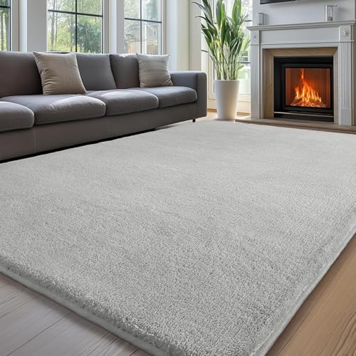 Treeboy Teppich Wohnzimmer 275x370 Grau Flauschiger Weicher Kurzflor Teppich - Moderner Wohnzimmerteppich auch für Schlafzimmer & Kinderzimmer, Carpet mit Anti-Rutsch & Waschbar - Teppiche Gegend Treeboy Teppich Wohnzimmer 275x370 Grau Flauschiger Weicher Kurzflor Teppich - Moderner Wohnzimmerteppich auch für Schlafzimmer & Kinderzimmer, Carpet mit Anti-Rutsch & Waschbar - Teppiche Gegend von Treeboy